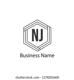 Initial Letter NJ Logo Template Design