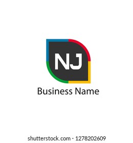 Initial Letter NJ Logo Template Design