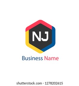 Initial Letter NJ Logo Template Design