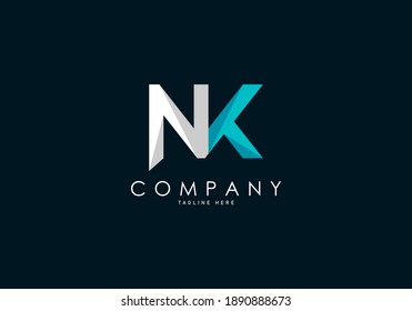 Initial Letter NK Corporation Logo