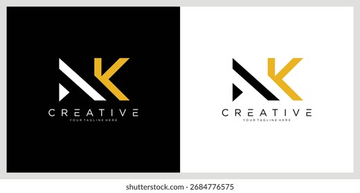 Initial Letter NK or KN logo design template with business card design
