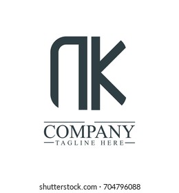 Initial Letter NK Linked Box Design Logo