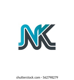 Initial Letter NK Linked Design Logo