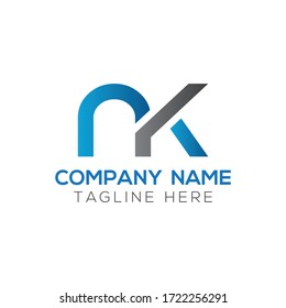 Initial Letter NK Logo Design Vector Template. Creative Abstract NK Letter Logo Design