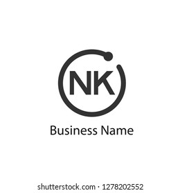 Initial Letter NK Logo Template Design