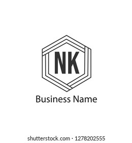 Initial Letter NK Logo Template Design
