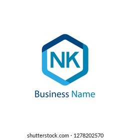 Initial Letter NK Logo Template Design