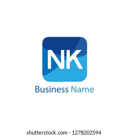 Initial Letter NK Logo Template Design
