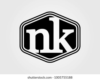 Initial letter nk lowercase logo minimalist black