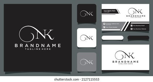 Initial letter NK luxury Logo design Vector with business card design