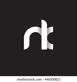 initial letter nk modern linked circle round lowercase logo white black