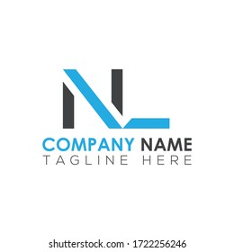 Plantilla de vectores de diseño del logotipo NL de la carta inicial. Diseño de logotipo de carta Creative Abstract NL