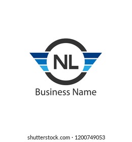 Initial Letter NL Logo Template Design