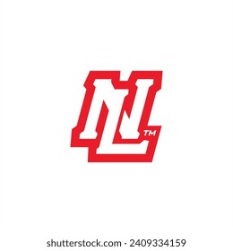 initial letter nl team logo design