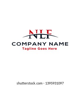 Initial letter NLF, overlapping movement swoosh horizon logo company design inspiration in red and dark blue color vector