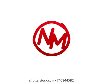 The initial letter NM handwritten logo