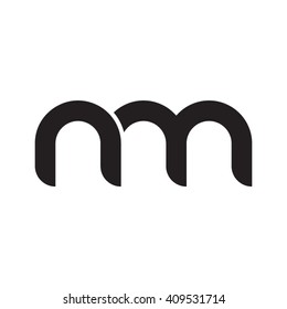 initial letter nm linked round lowercase monogram logo black