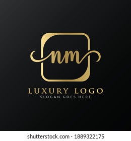 Initial Letter NM Logo Design Vectorvorlage. Logo-Design für NM-Buchstaben
