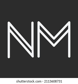 Diseño del logotipo de la letra inicial de NM
