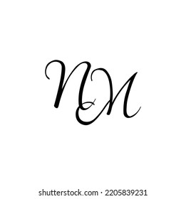 Diseño del logotipo de la letra inicial de NM