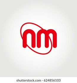 initial letter nm logo red on white background