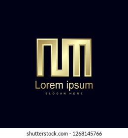 Initial Letter NM Logo Template Vector Design