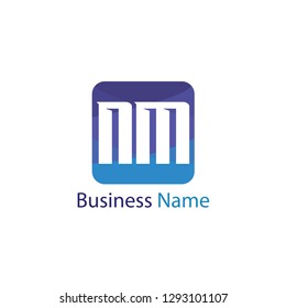 Initial Letter NM Logo Template Design