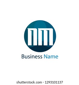 Initial Letter NM Logo Template Design