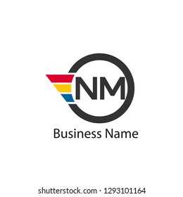 Initial Letter NM Logo Template Design