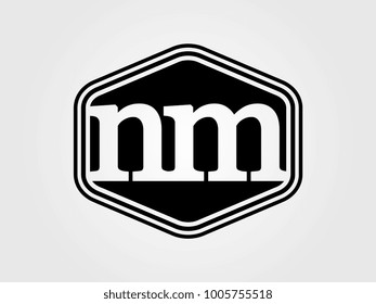 Initial letter nm lowercase logo minimalist black