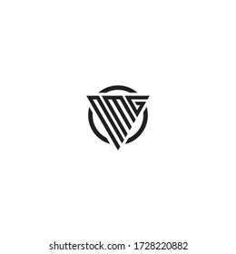 Letra inicial triángulo de NMG monograma moderno genial logo
