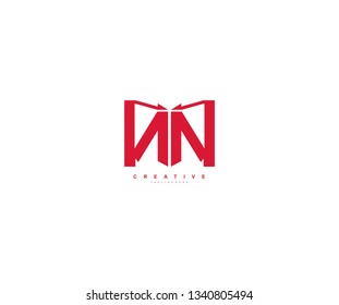 Initial Letter NN Abstract Modern Futuristic Sharp Stylish Red Color Logo