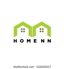 Initial letter nn building logo design template vector image