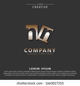 Elementos de plantilla de diseño del logotipo Gold para la carta inicial. Letra n espacio negativo. Apropiado para negocios, empresa de grupo de consultoría.