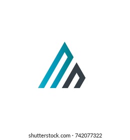 Initial Letter NN Linked Triangle Design Logo