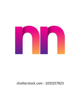 Initial Letter NN Logo Lowercase, magenta and orange, Modern and Simple Logo Design.