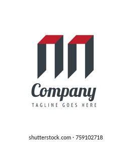Initial Letter NN Logo With Ribbon Style