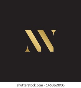 Initial letter nn uppercase modern logo design template elements. Gold letter Isolated on black  background. Suitable for business, consulting group company.