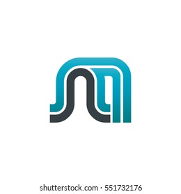 Initial Letter NO AO Linked Design Logo