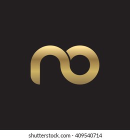 initial letter no linked round lowercase logo gold black background