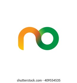 initial letter no linked round lowercase logo orange green