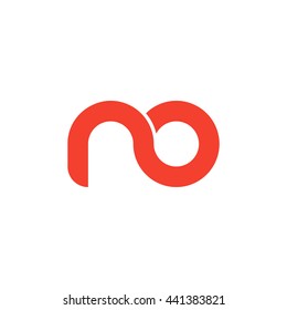 initial letter no linked round lowercase logo red
