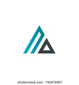 Initial Letter NO Linked Triangle Design Logo