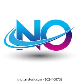initial letter NO logotype company name colored blue and magenta swoosh design. vector logo for business and company identity.

