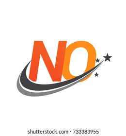 initial letter NO logotype company name colored orange and grey swoosh star design. vector logo for business and company identity.