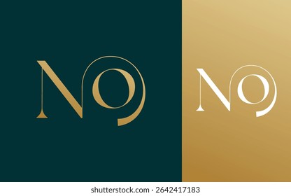 Initial letter NO ON logo design vector illustration for couple, wedding, and business