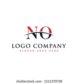  Initial letter NO, overlapping movement swoosh horizon logo company design inspiration in red and dark blue color vector