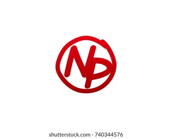 The initial letter NP handwritten logo