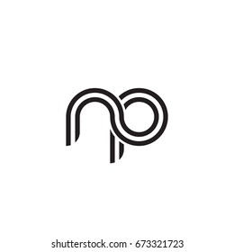 Initial letter np, linked outline rounded lowercase, monogram black