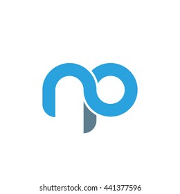 initial letter np linked round lowercase logo blue
